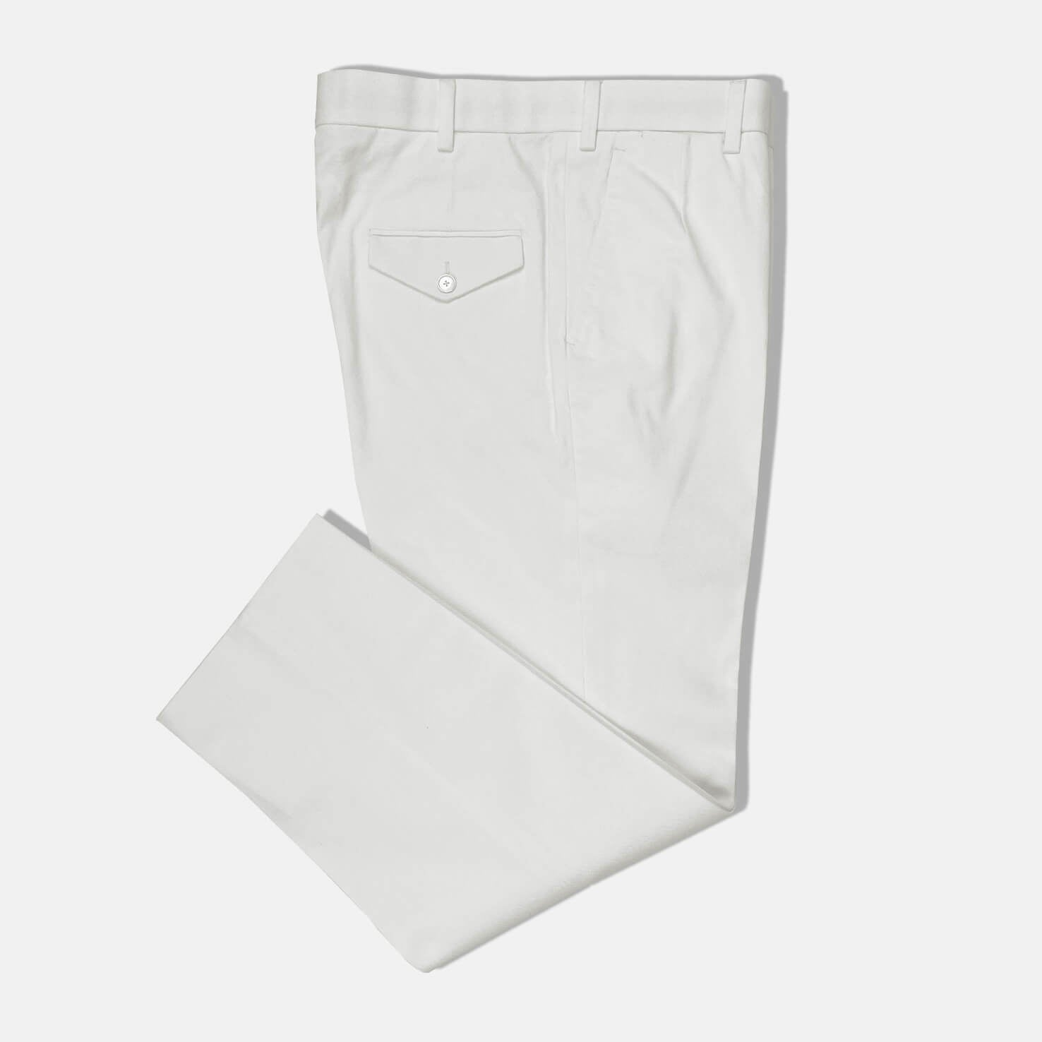 Flat Front Military Trouser In Natural Canvas