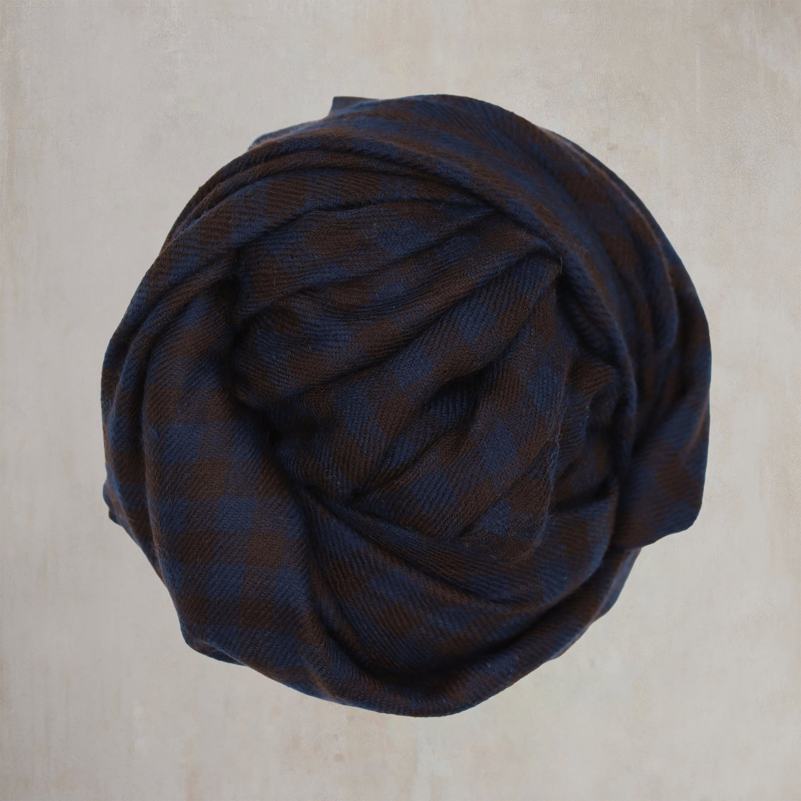 Mini Check Cashmere Scarf In And Brown