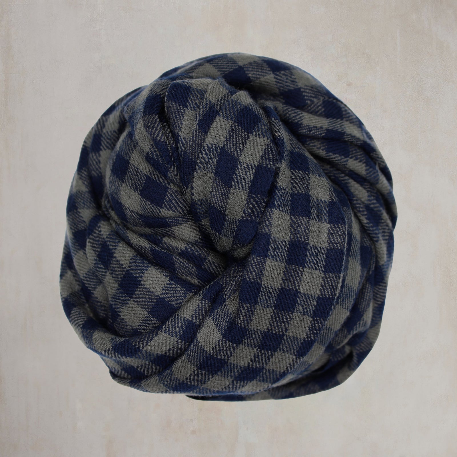 Mini Check Cashmere Scarf In And Grey