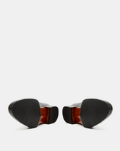 Black Double Monk Strap Dress Shoe with Rubber Half Soles - Louvre