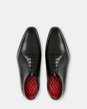 Black Wholecut Oxford Dress Shoe with Rubber Half Soles