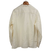Band Collar Shirt In Japanese Paper And Hemp Twill