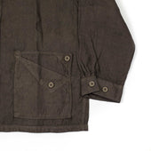 Chore Coat In Dark Naturally Dyed Japanese Paper And Hemp