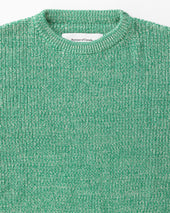 Cotton Knit Sweater Heather Green Unisex