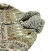 Chamula Hand Knit Fair Isle Zipper Cardigan In Pearl Grey Wool