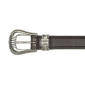 One Inch Extended Western Belt In Havana Brown Leather