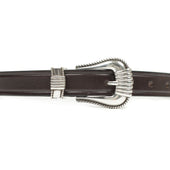 One Inch Extended Western Belt In Havana Brown Leather