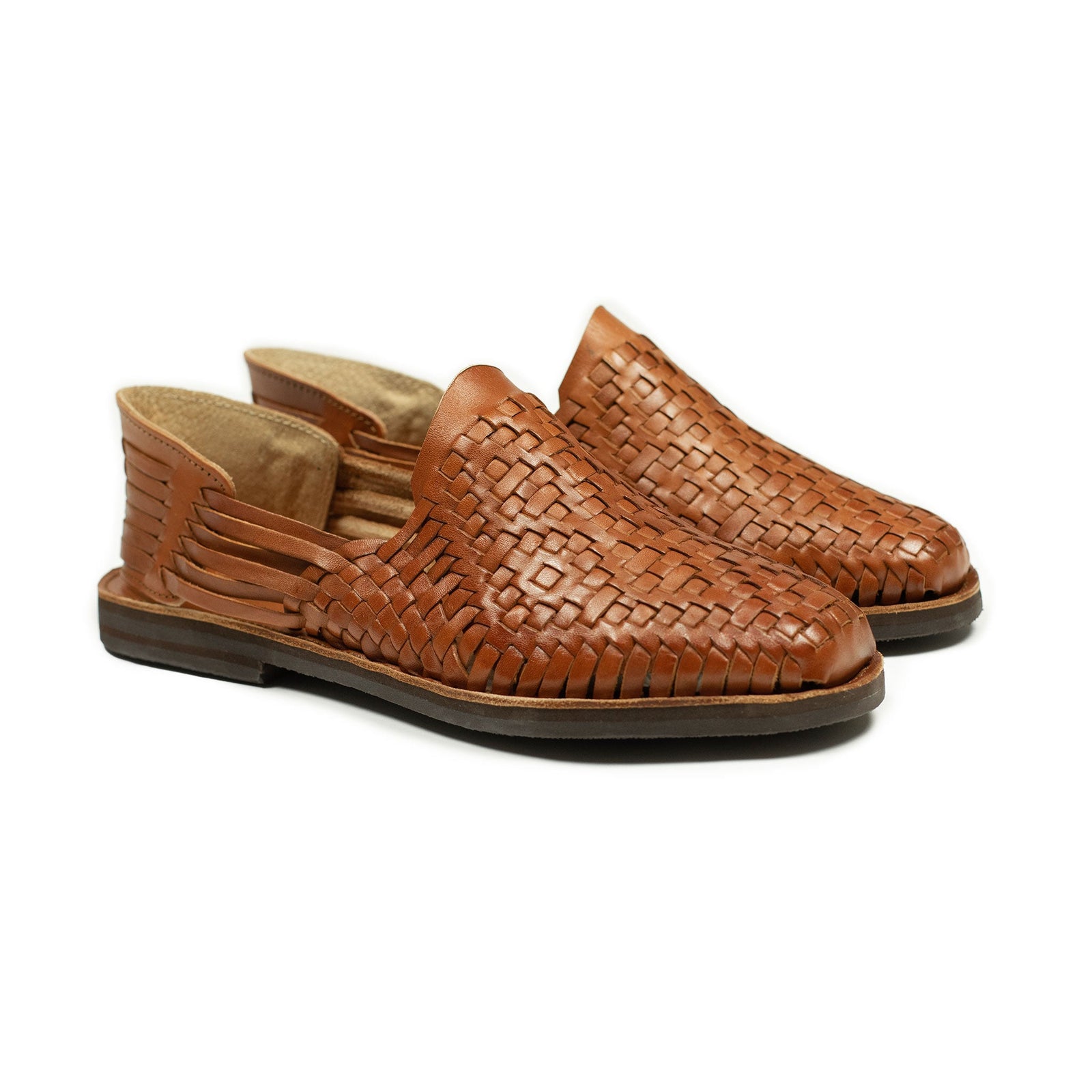 Chamula Rio Grande Huaraches In Brown Leather