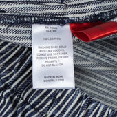 Easy Baggy Shorts In And Ecru Hickory Stripe Cotton