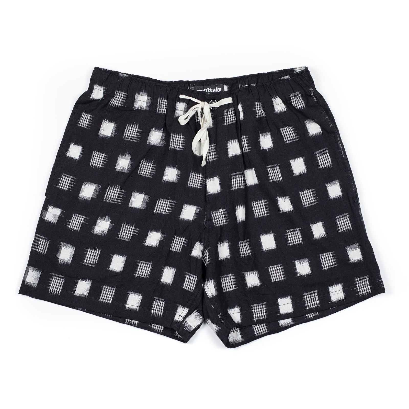 Malibu Shorts In And White Ikat Cotton
