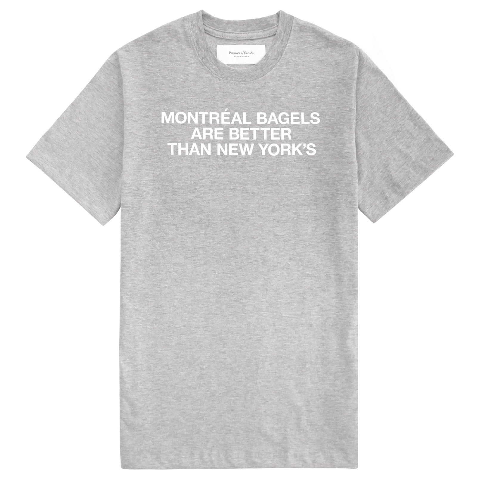 Montreal Bagels Tee Heather Grey Unisex