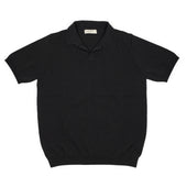 Knit Short Sleeve Skipper Polo In Ice Cotton Yarn