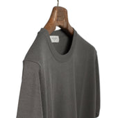 Knit T Shirt In Grey Ice Cotton Yarn