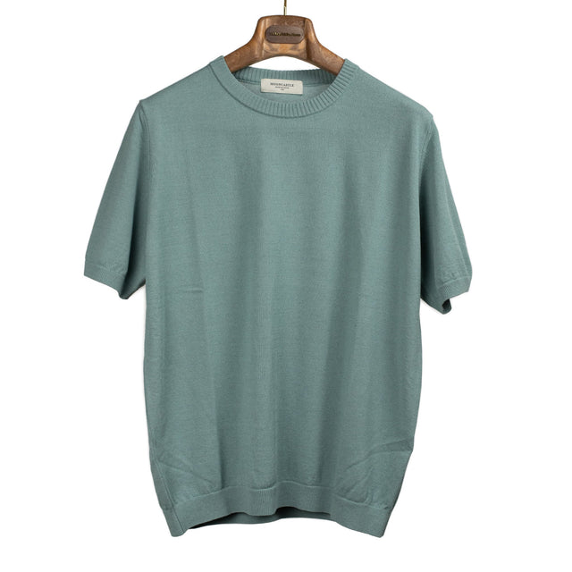 Knit t-shirt in mist green Ice Cotton yarn