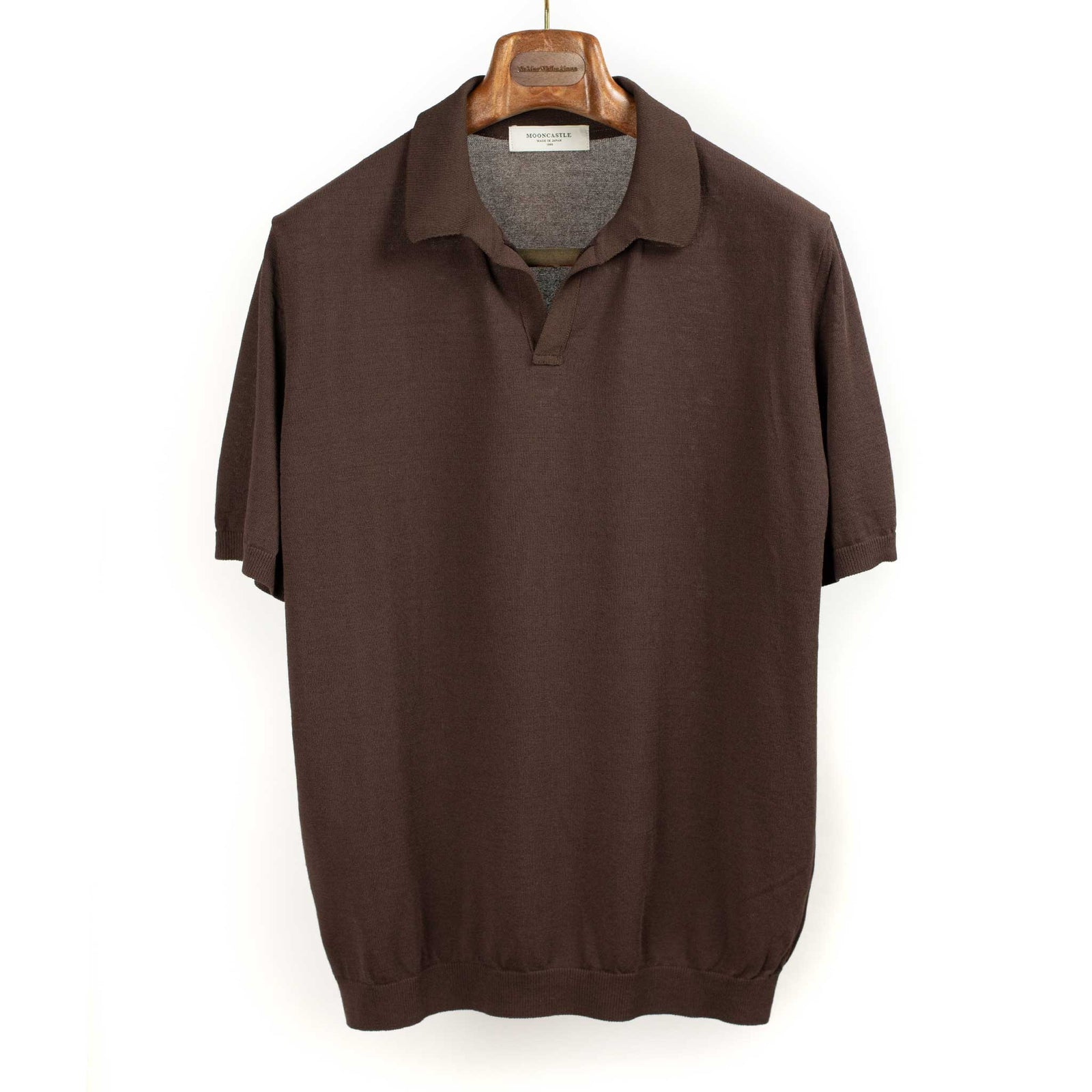 Knit Short Sleeve Skipper Polo In Ice Cotton Yarn