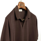 Knit Short Sleeve Skipper Polo In Ice Cotton Yarn