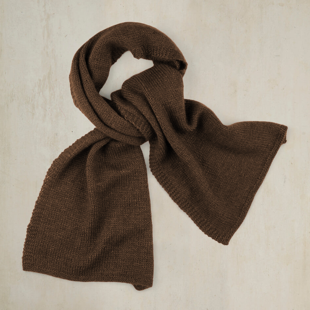 Muskox Knitted Scarf in Chocolate
