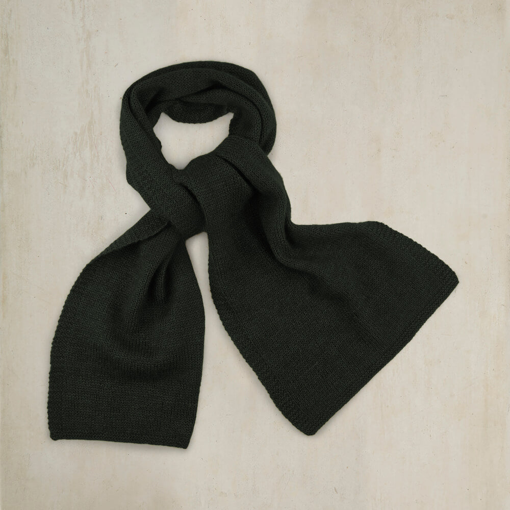 Muskox Knitted Scarf In Dark Green