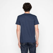 Pocket Tee - Navy + Seigaiha Waves - Indigo