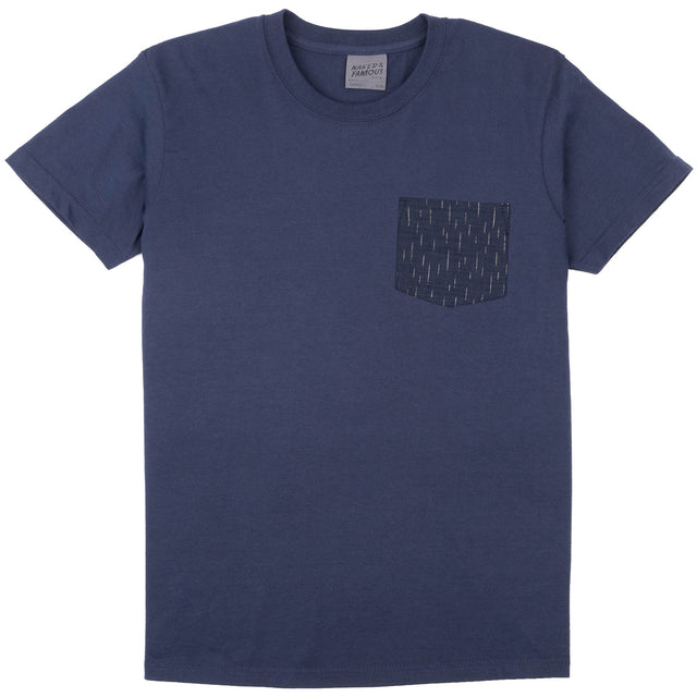 Pocket Tee - Navy - Kimono Print Rain
