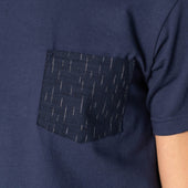 Pocket Tee - Navy - Kimono Print Rain
