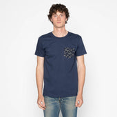Pocket Tee - Navy + Matsuba Pine Needles - Indigo