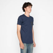 Pocket Tee - Navy + Matsuba Pine Needles - Indigo