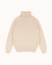 Lambswool Submariner Rollneck Sweater - Chalk