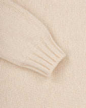 Lambswool Submariner Rollneck Sweater Chalk