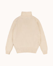 Lambswool Submariner Rollneck Sweater Chalk