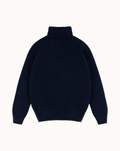 Lambswool Submariner Rollneck Sweater - Navy