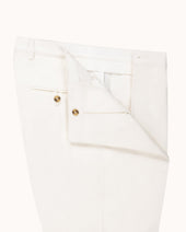 Relaxed Single Pleat Trouser Off Cotton Canvas