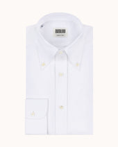 Button Down Collar Shirt - White Oxford Cotton