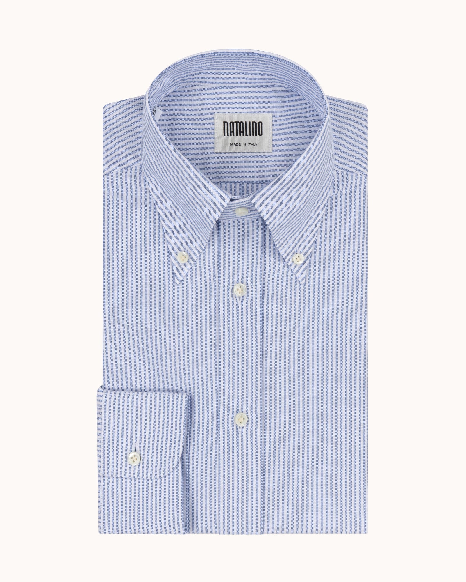Button Down Collar Shirt Dark Stripe Oxford Cotton