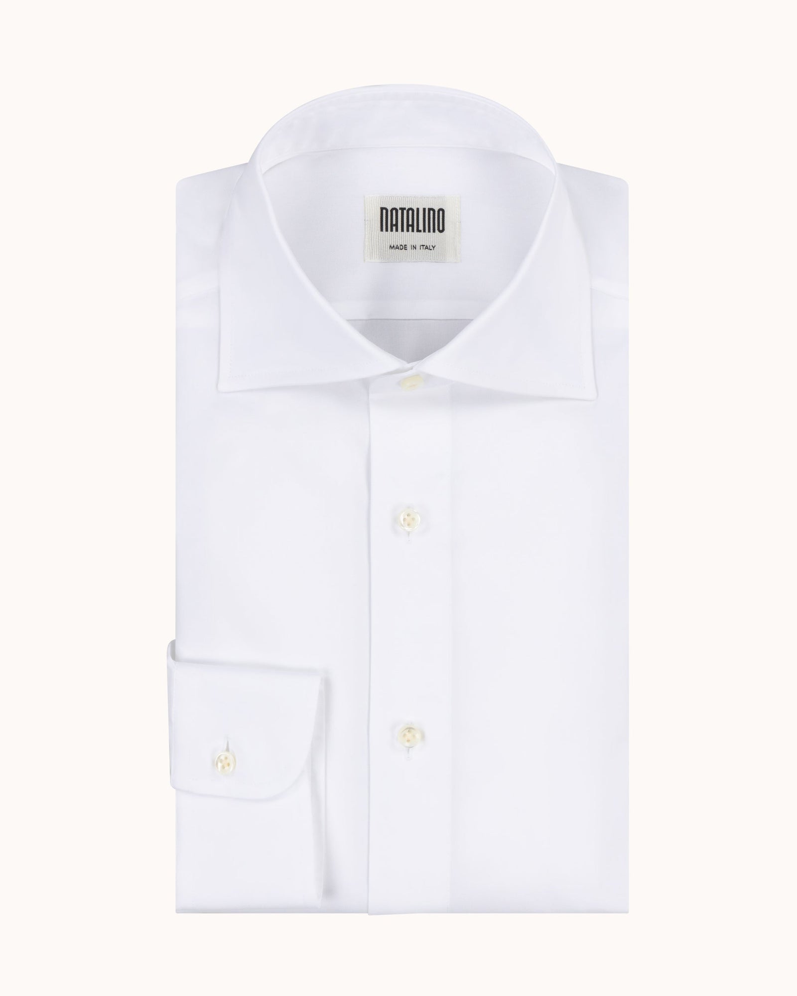 Spread Collar Shirt Cotton Poplin
