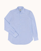 Spread Collar Shirt Stripe Cotton Poplin