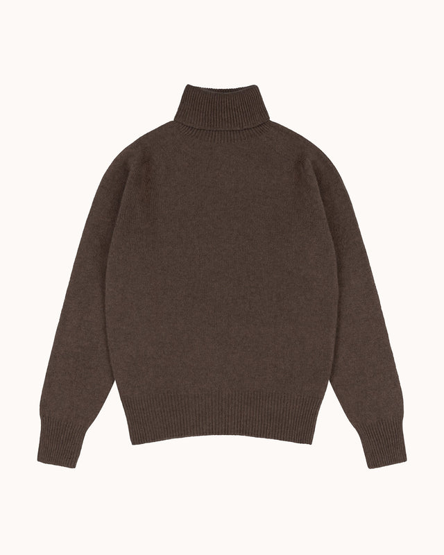 Lambswool Rollneck Sweater - Brown