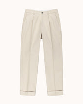 Relaxed Single Pleat Trouser Cotton Drill