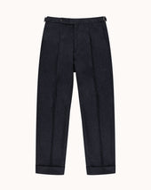 Single Pleat Trouser Grey Woollen Flannel