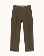 Relaxed Single Pleat Trouser Cotton Canvas
