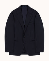 Sport Jacket - Dark Navy Herringbone Wool