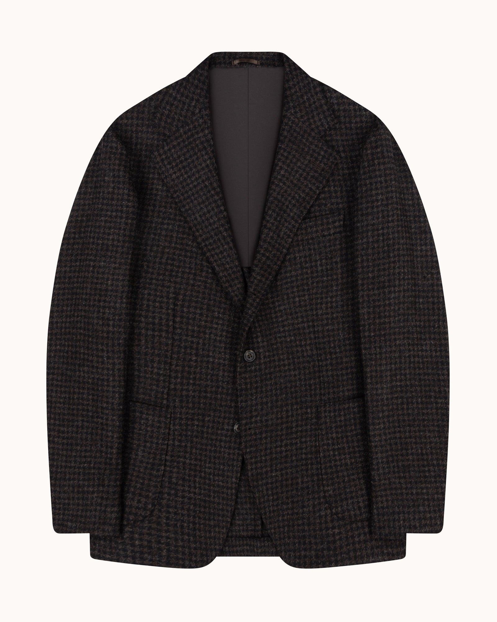 Sport Jacket Dark Brown Houndstooth Wool Tweed