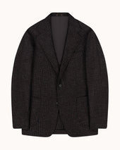 Sport Jacket - Dark Brown Houndstooth Wool Tweed