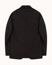 Sport Jacket Dark Brown Houndstooth Wool Tweed