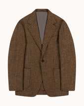 Sport Jacket - Brown Rust Glen Check Wool