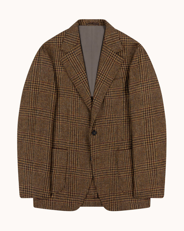 Sport Jacket - Brown Rust Glen Check Wool