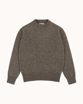 Shetland Wool Crew Neck Sweater - Fossil