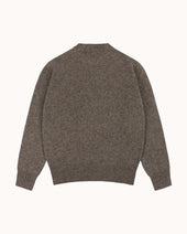 Shetland Wool Crew Neck Sweater Fossil