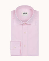 Spread Collar Shirt - Pink Cotton Poplin