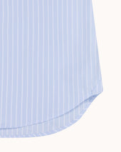 Spread Collar Shirt Pencil Stripe Cotton Poplin
